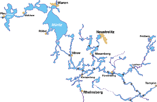 Karte Von Mecklenburgische Seenplatte | creactie