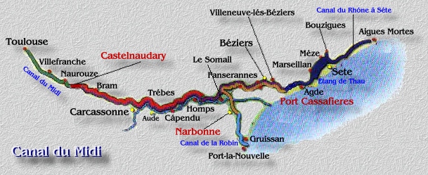 Karte - Canal du Midi